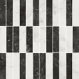 Декор Тубкаль мозаичный микс чёрный белый глянцевый обрезной 30x30x0,9 (KMD2MSA003BR)