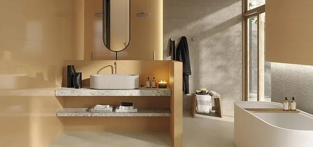 Фото Керамическая плитка FAP Ceramiche fTXI Materia Pura Tortora Brillante RT 30,5x91,5 Италия