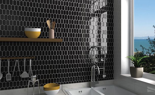 Фото Crayon Black glos 38x76x8 Китай