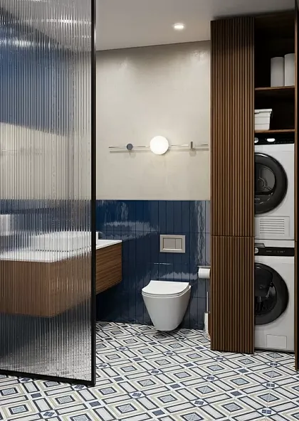 Фото Керамогранит Smile Tile Artisan Blue 19,8x19,8 Индия