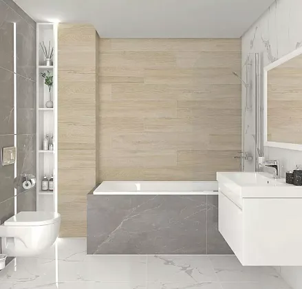 Фото Керамогранит Laparet Sg517220R Rainwood Серый 19.6X119.1 Россия