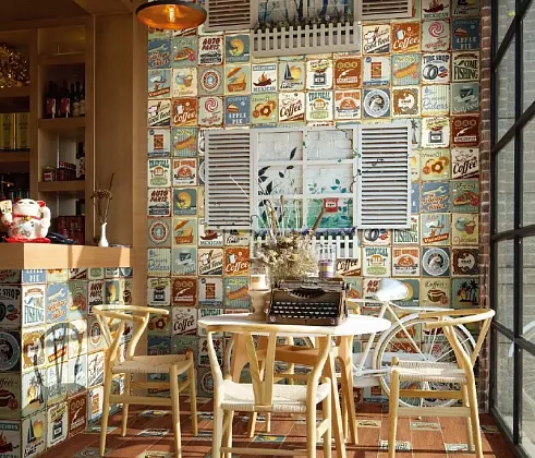 Фото керамическая плитка DeShun Ceramics Art Decor DC231 20x20 Китай