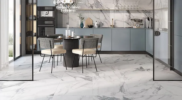 Фото Керамогранит Rondine Group J90925 Canova Calacatta Matt Rett 6mm 120x280 Италия