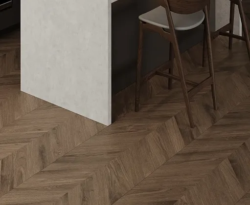 Фото Керамогранит Laparet Wood Latina Brown Chevron Коричневый Матовый Карвинг 60Х120 Индия
