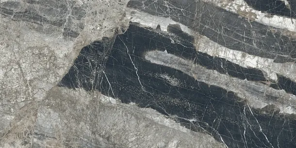 Фото Керамогранит Laparet Lunar Nero Графитовый Матовый+Гл.Чернила 80Х160 Индия
