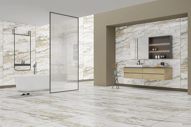 Фото Керамогранит Ennface ENMAR3101MT60120 Pacific White Matt 60x120 Индия