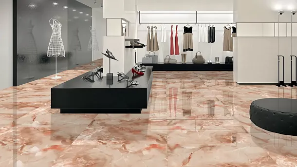 Керамогранит Gemstone Onyx High Glossy 60x120 для гостиной, для кухни, для спальни, для прихожей Фото Керамогранит Gemstone Onyx High Glossy 60x120 Индия
