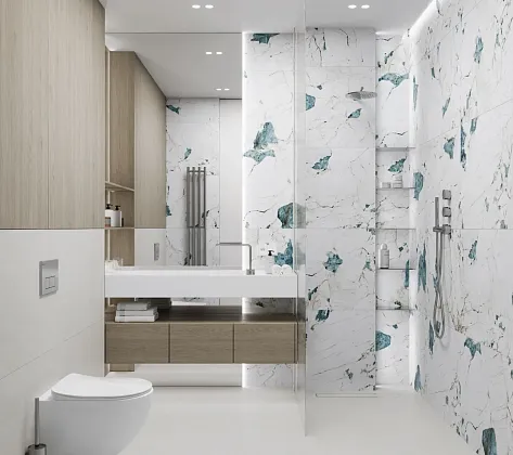 Фото Керамогранит Laparet Crackstone Aqua бирюзовый лаппатированный шайн 60х120 Индия