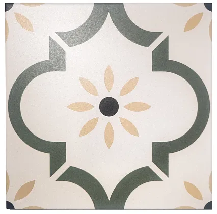 Фото Керамогранит Smile Tile Брайтон зеленый 20x20 Индия