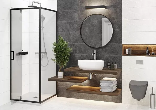 Плитка WT15GRF00R Grafito White 246*740*9,8 для ванной, для туалета Фото Плитка WT15GRF00R Grafito White 246*740*9,8 Россия