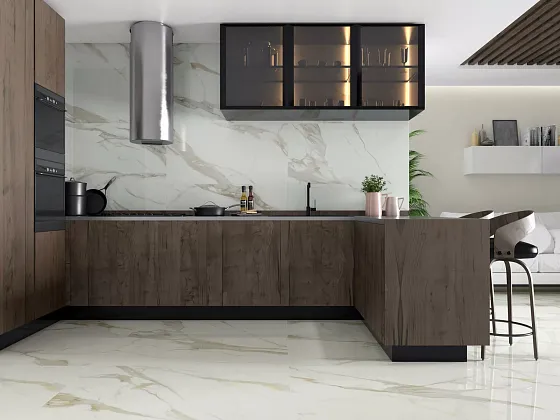 Фото Керамогранит Calacata Gold 1 Compacglass Rect. 60X120 (017.869.0001.11841) Испания