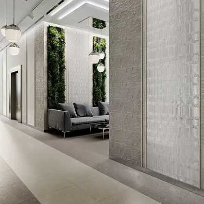 Фото Декор OP\B201\12137R Безана серый обрезной 25*75 Россия