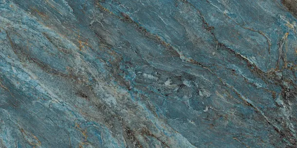 Фото Керамогранит Laparet Beam Turquoise бирюзовый лаппатированный шайн 60х120 Индия