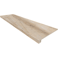 Фото Ступень комплект BR01 Bernini Pearl 33x120 неполированная с бортиком + Подступенок 14,5x120