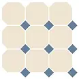 Керамогранит Top Cer 4416 OCT11-1Ch White OCTAGON 16/Blue Cobait Dots 11