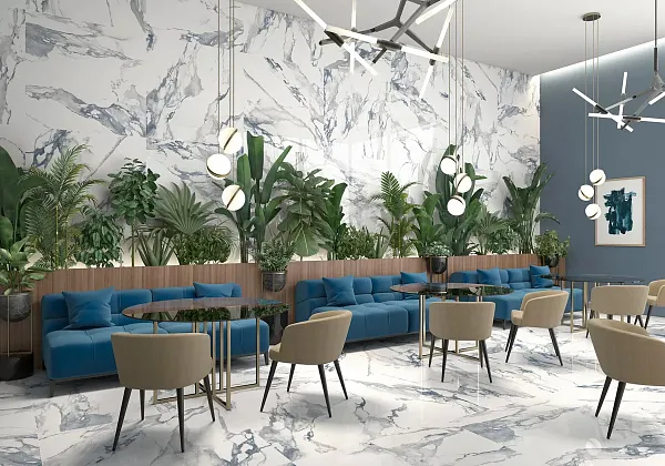 Фото Керамогранит Geotiles Crash Blanco Polished 90x180 Испания