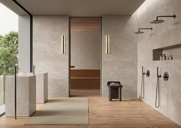 Фото Керамогранит Impronta IAD04BAS Arcadia Visone Stripe Real Up 60x120 Италия