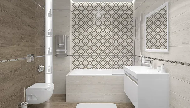 Фото Керамогранит Wisdom коричневый 14,7х59,4 Россия