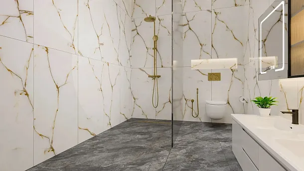 Фото Керамогранит Protiles PT12Р7071 Marmara Grey Полированная 1200х600х9 Узбекистан