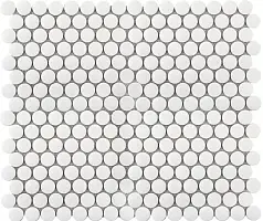 Фото Мозаика JNK81011 Penny Round White Antid. 315х309х6 (С0003713)