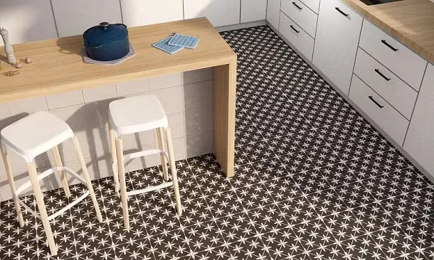 Керамогранит Star Black Pre 45x45 для кухни, для ванной, для туалета, для прихожей Фото Керамогранит Star Black Pre 45x45 Испания