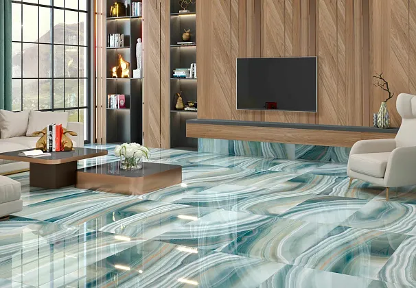 Фото Керамогранит Hazel Cobalto High Gloss 60x120 (С0004280) Индия