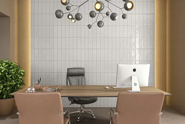 Фото Плитка Smile Tile Fusion White 6mm 7.5x30 Индия