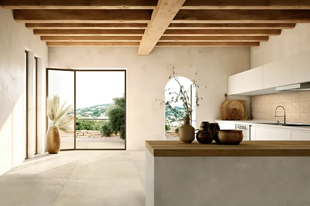 Фото Керамогранит Ragno Marazzi RCUY Stoneplay Mayenne Beige Rett 100x100 Италия