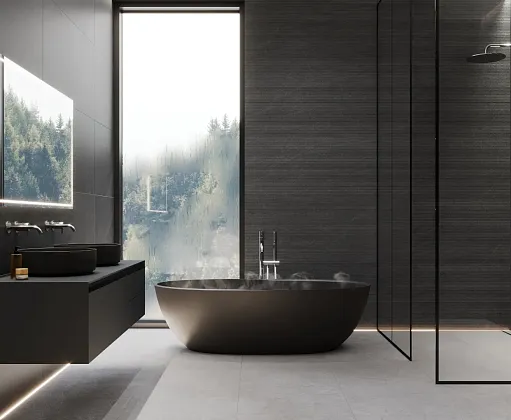 Фото Декор Laparet Badrock Shadow Pro Deco Lines Графитовый R10Soft Mstr Cb 60Х120 Индия
