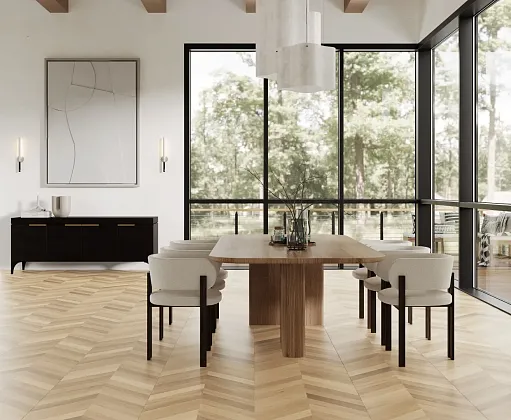Фото Керамогранит Laparet Wood Royal Almond Chevron M Бежевый Матовый Карвинг 60Х120 Индия