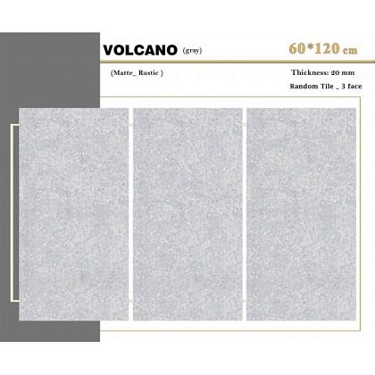 Фото Керамогранит Volcano Grey 61х121, 20мм Иран