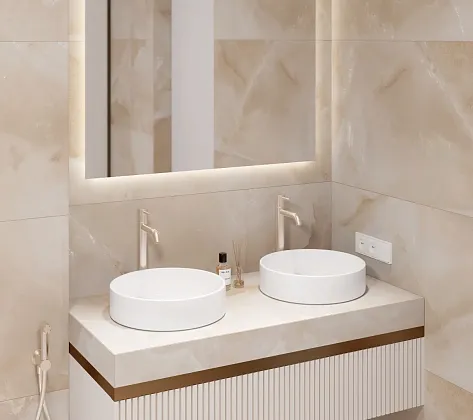 Фото Керамогранит Laparet Lp6012G0521R Cammeo Oro Бежевый Глянцевые Чернила 59,5Х119,1 Россия