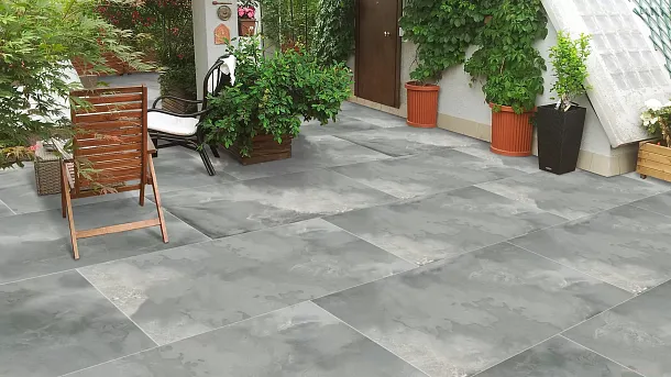 Керамогранит Cemento Nero Sugar 60x120 для гостиной, для кухни, для прихожей Фото Керамогранит Cemento Nero Sugar 60x120 Индия