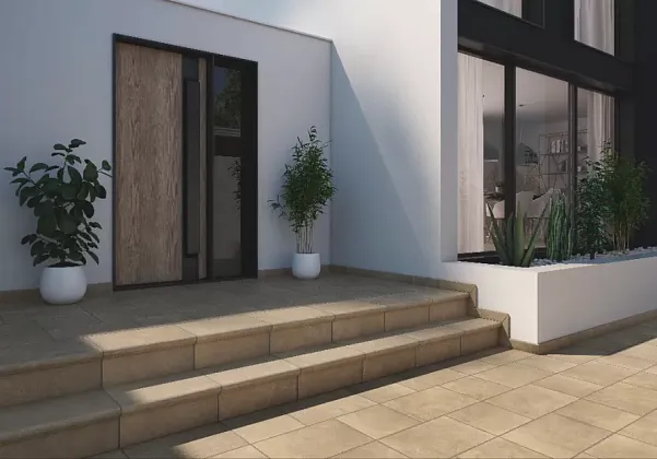 Фото Клинкерная плитка 905096 Capri Beige Esquina Redondeado 33х33 Испания