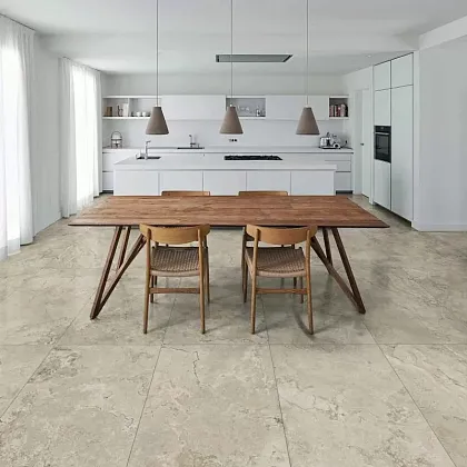 Фото Керамогранит Ariana Ceramica 0012321 Memento Bruges Smoke Antique 3D Rett 60x120 Италия