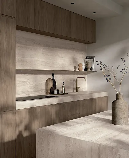 Фото Керамогранит Fondovalle ROT020 Royal Travertino Navona Vein Real Matt 60x120 Италия