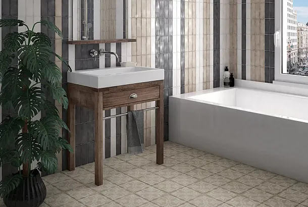 Фото Декор Equipe 24416 Art Nouveau Padua Black 20х20 Испания