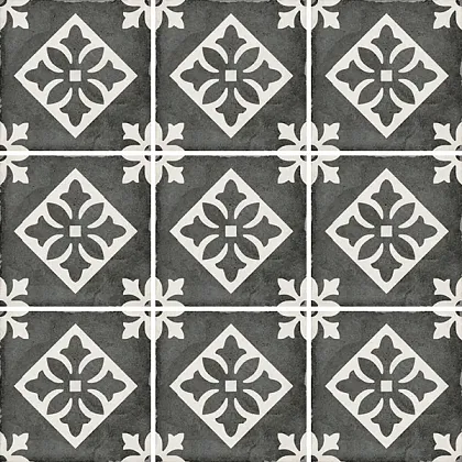 Фото Декор Equipe 24416 Art Nouveau Padua Black 20х20 Испания