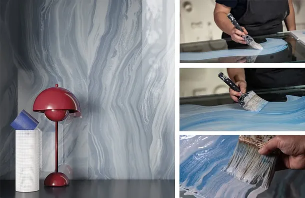 Фото Керамическая плитка FAP Ceramiche fTOU Materia Brillante Riflessi Bosco Brillante RT 50x120 Италия