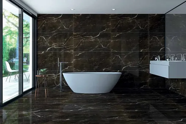 Фото Керамогранит Seranit Imperial Black Relief 60x120 Турция