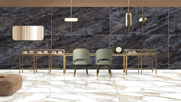 Фото Керамогранит Romano Versailles Blue High Glossy 60x120 Индия