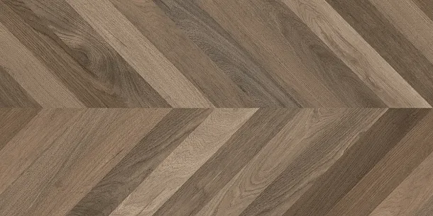 Фото Керамогранит Laparet Wood Latina Brown Chevron M Коричневый Матовый Карвинг 60Х120 Индия