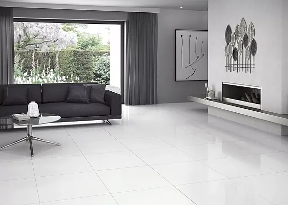 Фото Керамогранит Porcelanicos HDC Bas Blanco 59 Brillo Rect 59x59 Испания
