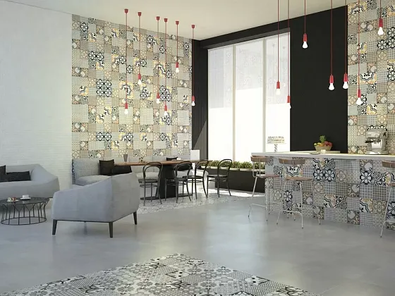 Керамогранит Logos Negro Satin 58x58 для гостиной, для кухни, для прихожей, на теплый пол Фото Керамогранит Logos Negro Satin 58x58 Испания
