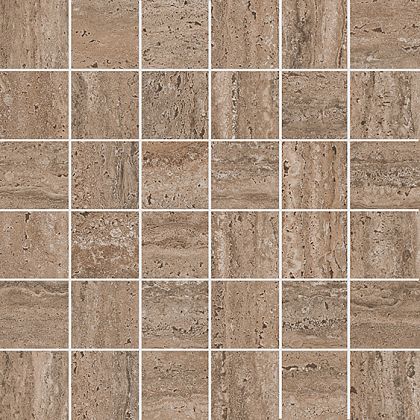Фото Kerama Marazzi Декор Про Травертин мозаичный коричневый светлый матовый обрезной 30x30x0,9 (KMD2MSA019GR) Россия