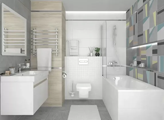 Фото Плитка Cement белый 25х75 Беларусь