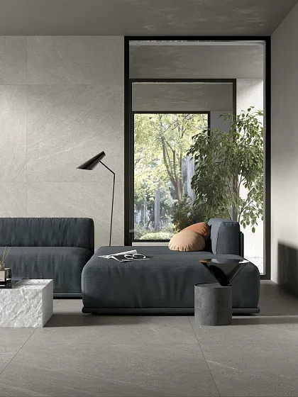 Фото Керамогранит MGM Ceramiche Limestone Antracite Rett 60x120 Италия