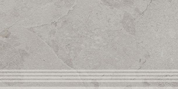 Фото Ступень Kerama Marazzi Сплит серый светлый матовый обрезной 30x60x0,8 (KM6060G1231R8GRF) Россия
