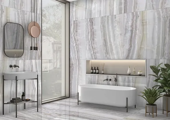 Фото Керамогранит Ennface ENONX8037HG60120 Onyx Noir High Glossy 60x120 Индия