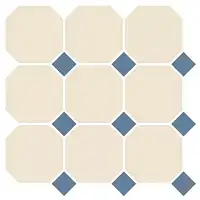Фото Керамогранит Top Cer 4416 OCT11-1Ch White OCTAGON 16/Blue Cobait Dots 11
